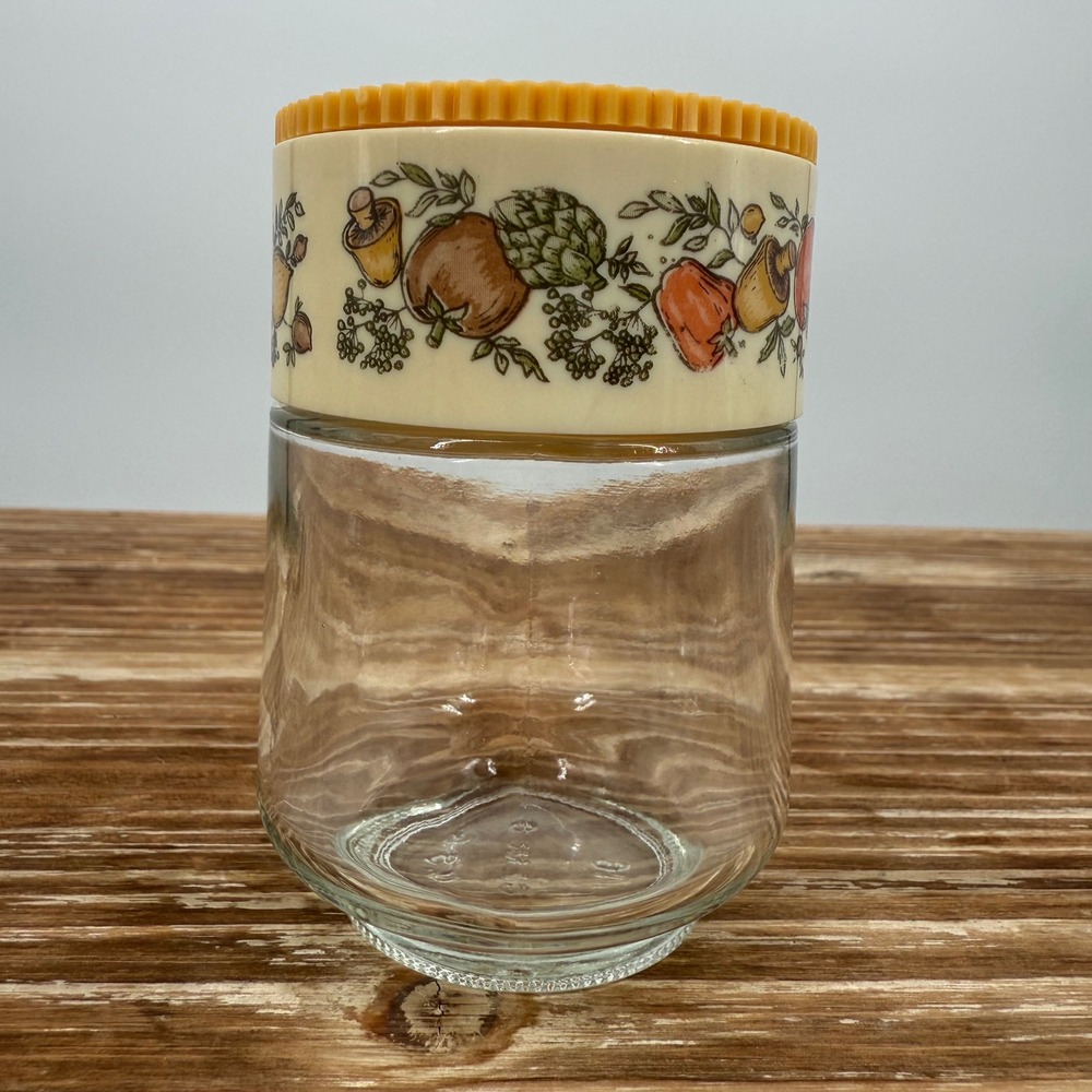 Spice Of Life Set 5 Gemco Corning Glass Jars Spice Shakers Veggies Mushroom Vtg - Picture 7 of 10